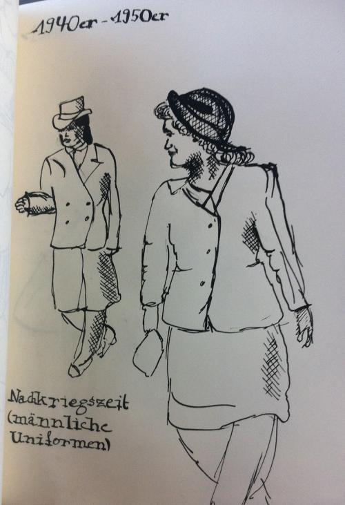 Kleider zur Zeit der 1920er Jahre (Tusche und Feder)
